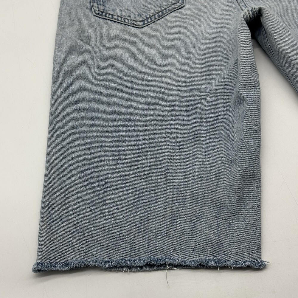 AGOLDE Criss Cross Upsized Women's Size 27 Light Wash Cut-Off Denim Jean Shorts - Picture 10 of 11